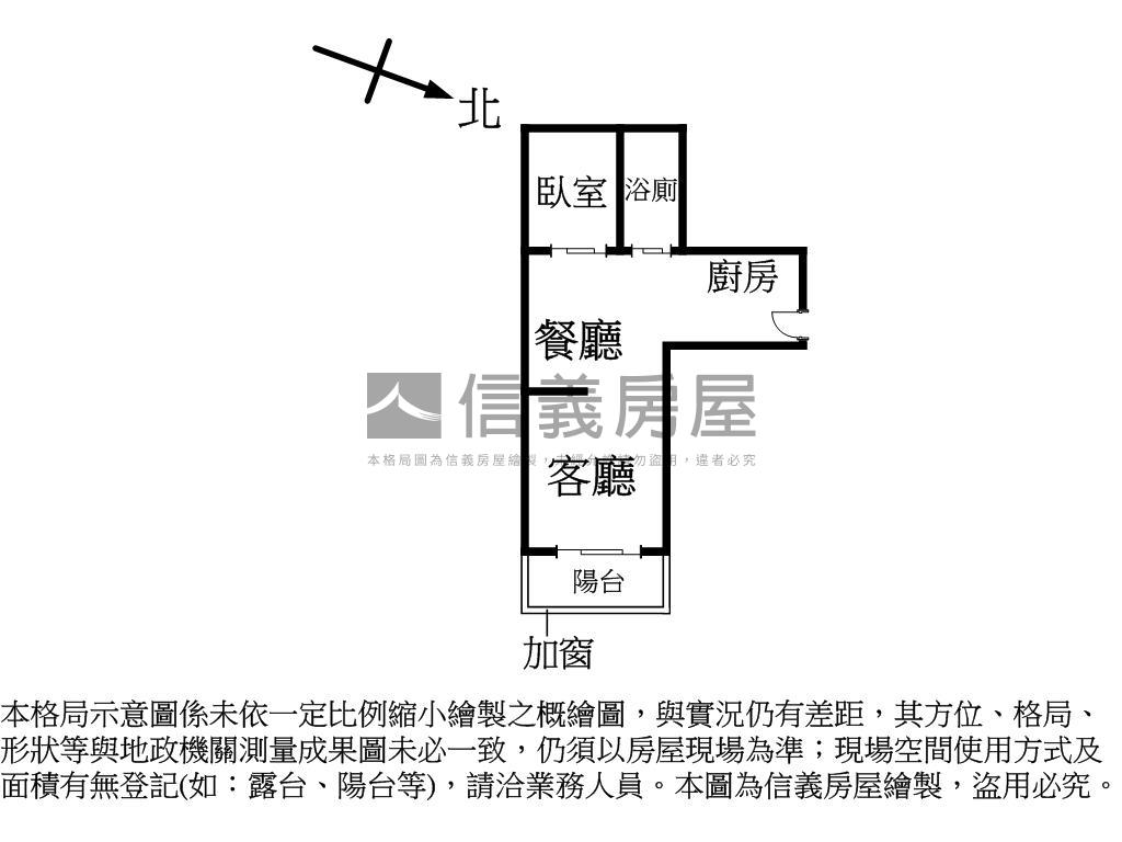 電梯正一房兩廳有陽台房屋室內格局與周邊環境