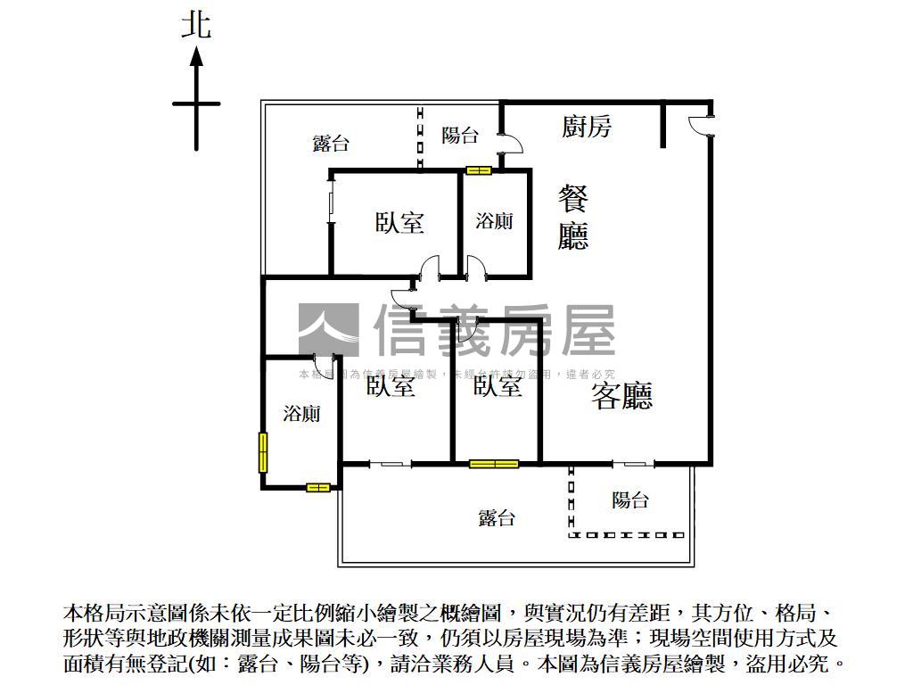 國美朝南通風面公園大三房房屋室內格局與周邊環境