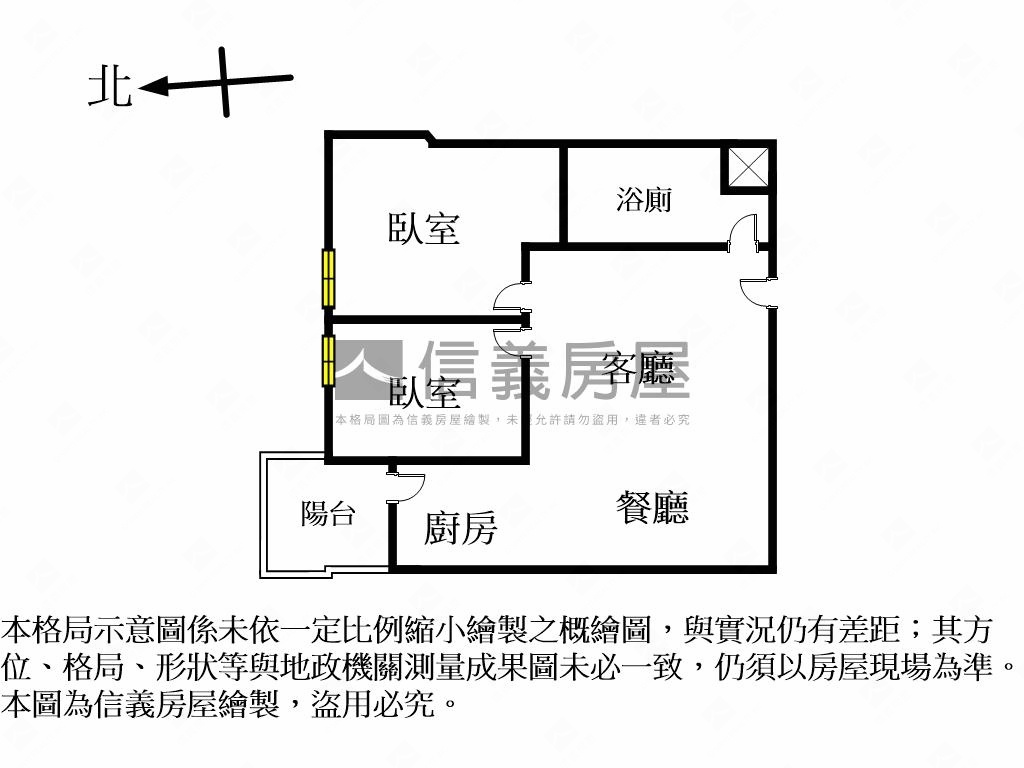 近北市重劃區方正兩房車位房屋室內格局與周邊環境