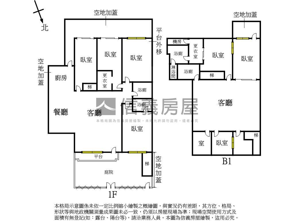 大土持中正傳家庭院一樓房屋室內格局與周邊環境