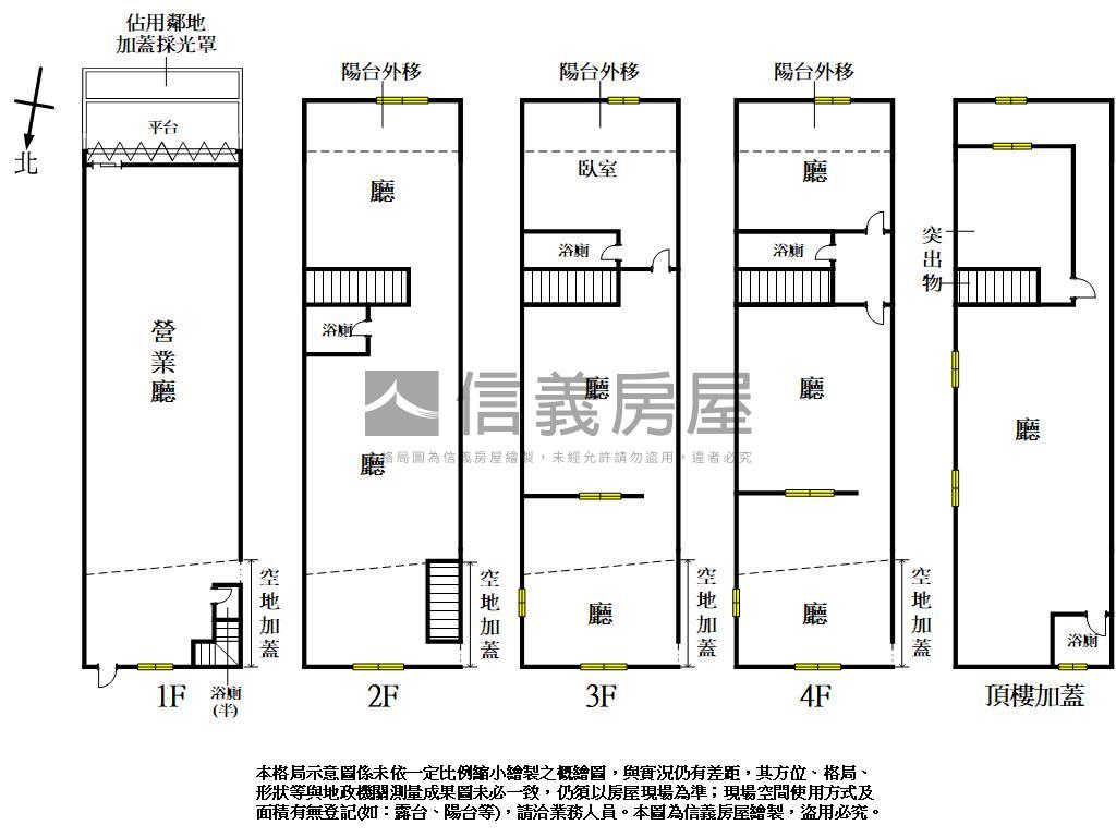 近平鎮市區臨路透天店面房屋室內格局與周邊環境