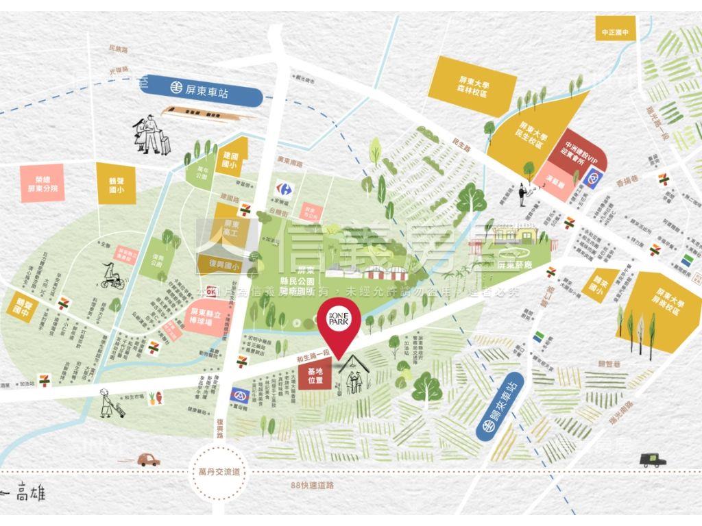 中洲ＯＮＥＰＡＲＫ有車位房屋室內格局與周邊環境