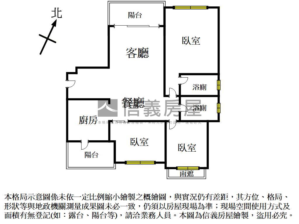 龍安★中路御品面中庭三房房屋室內格局與周邊環境