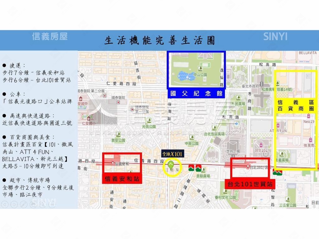 全坤１０１★至高樓景觀戶房屋室內格局與周邊環境