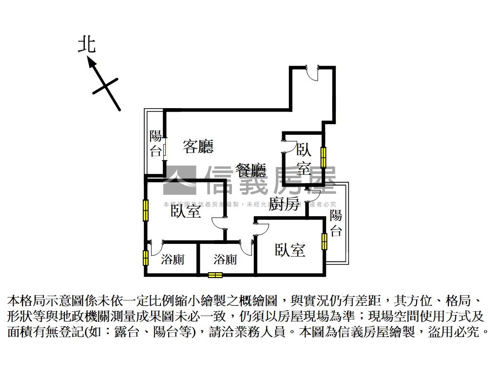 有富彩玉三房平面車位房屋室內格局與周邊環境
