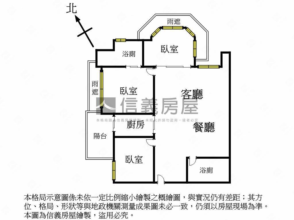 園上園鋼骨美三房房屋室內格局與周邊環境