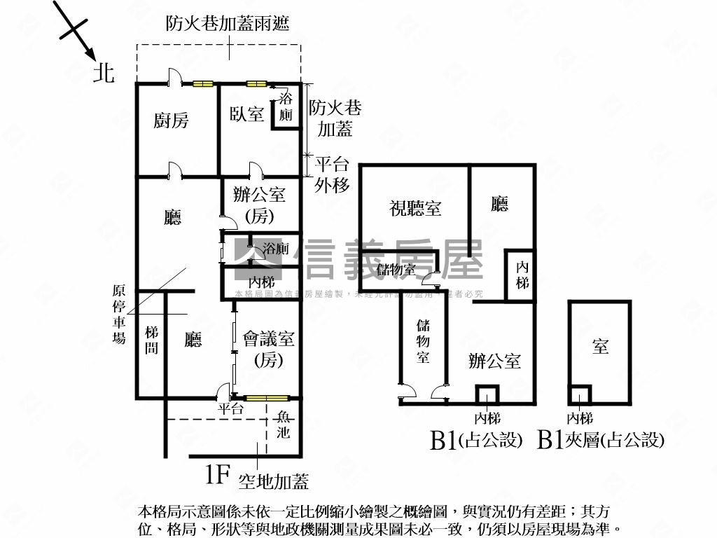 ＊寬面＊精裝設計１樓房屋室內格局與周邊環境