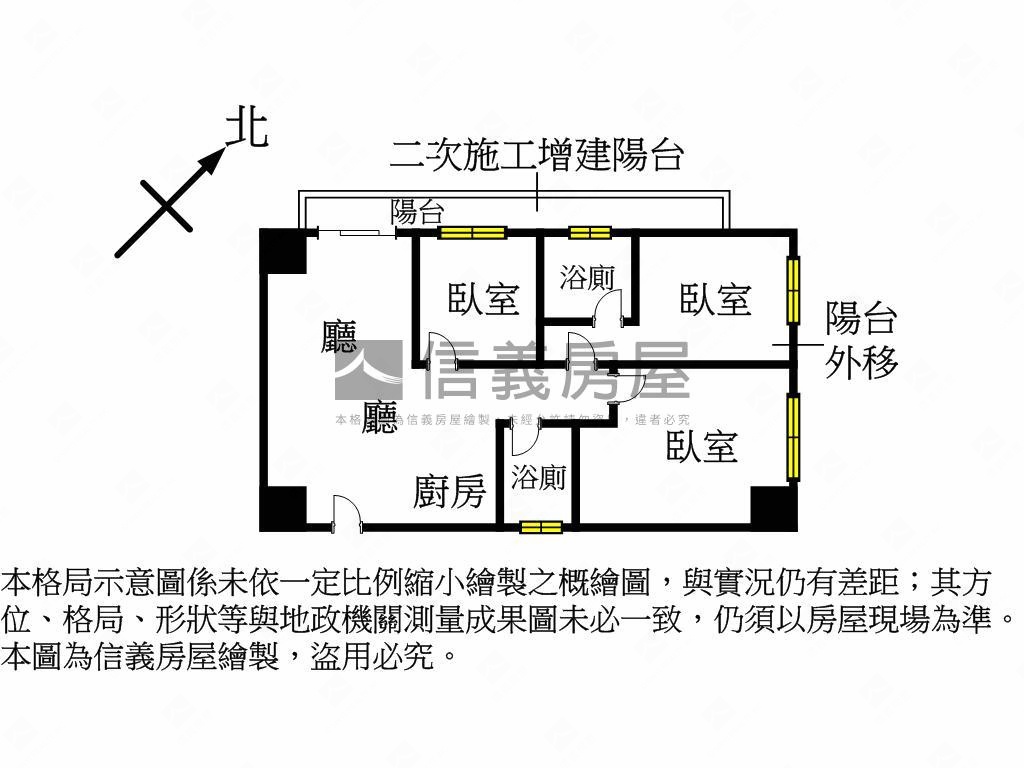 專任草漯巴黎時尚美３房房屋室內格局與周邊環境