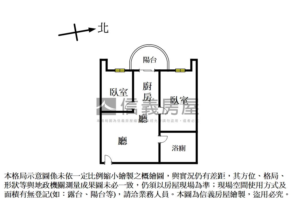 南歐度假風情．高樓２房房屋室內格局與周邊環境