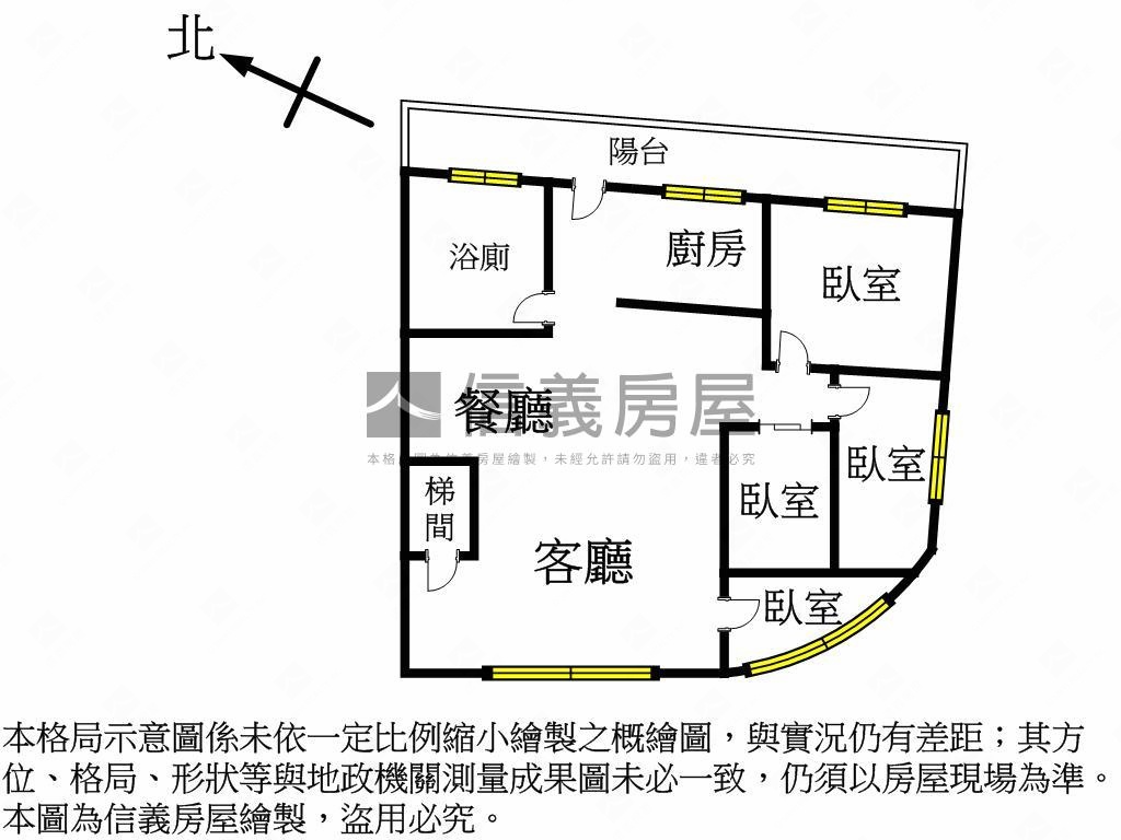 近公園機能邊間二樓四房房屋室內格局與周邊環境