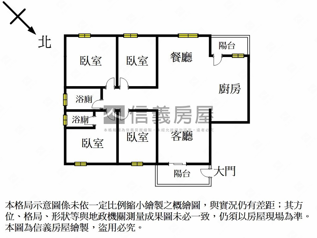 一層一戶大四房平面車位房屋室內格局與周邊環境