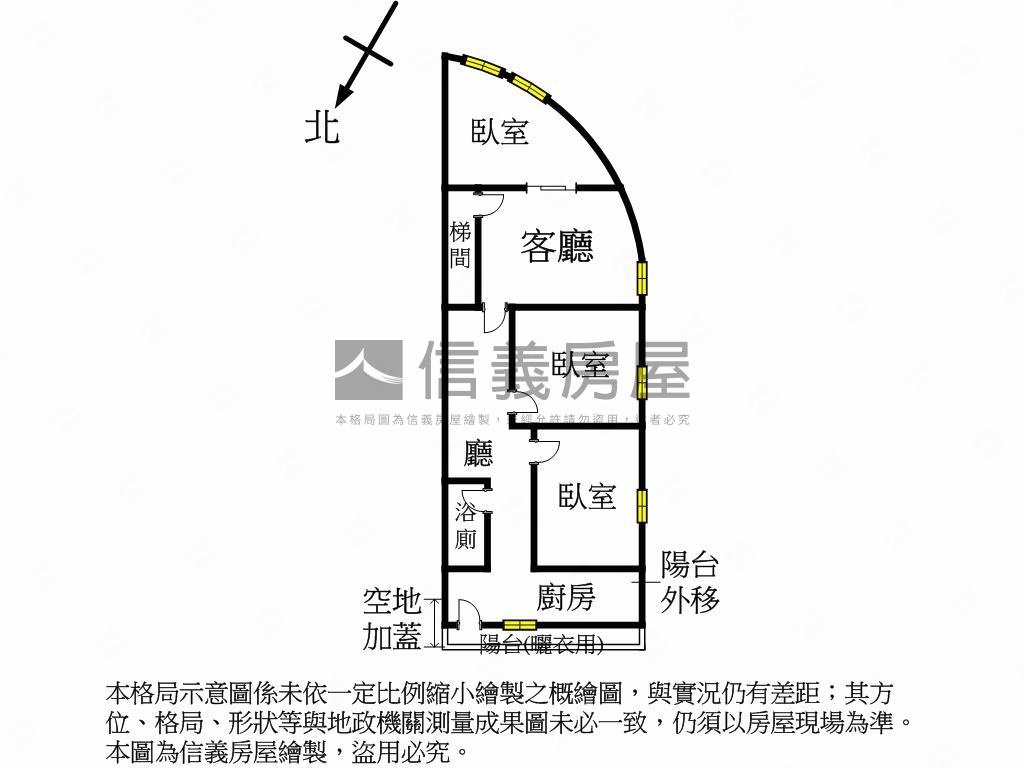 信義獨賣韌性首購邊間二樓房屋室內格局與周邊環境