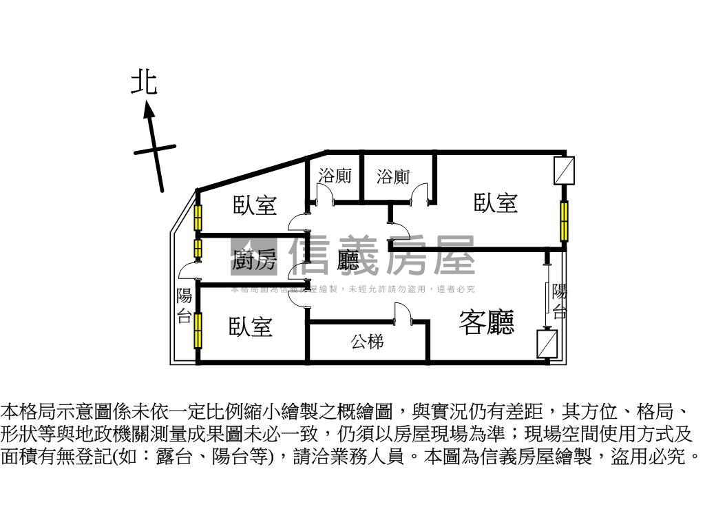 中清經貿美妝採光三房房屋室內格局與周邊環境
