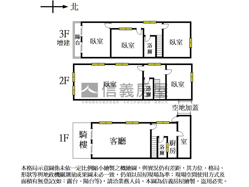 臨路邊間三面採光朝南透天房屋室內格局與周邊環境