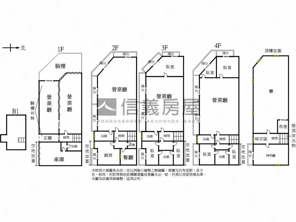 大面寬活路角間住商大透天房屋室內格局與周邊環境