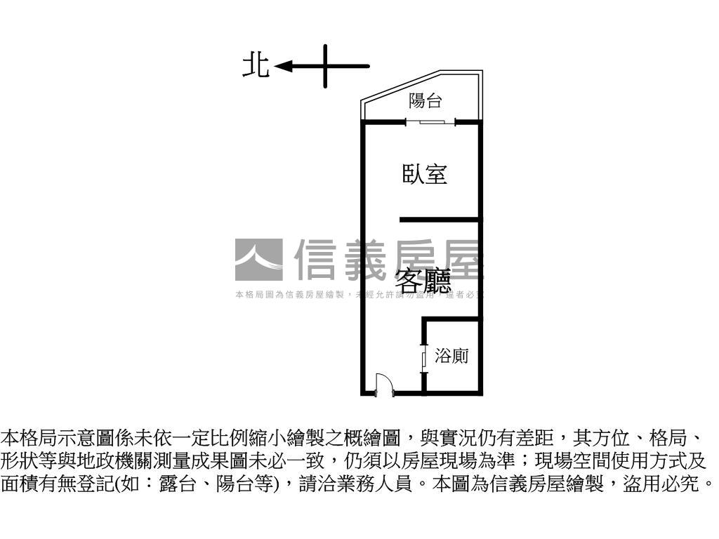近捷運小資有陽台美一房房屋室內格局與周邊環境
