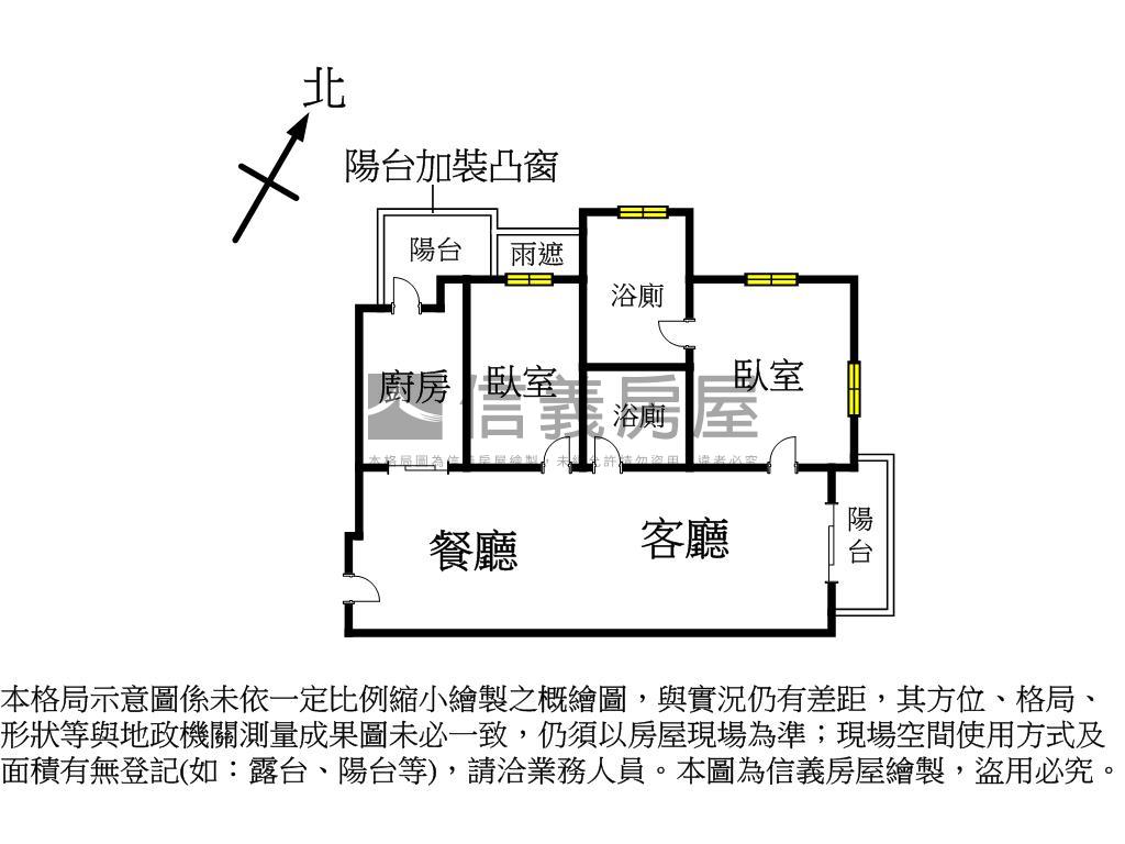 金之邸兩房兩衛浴５Ｆ房屋室內格局與周邊環境