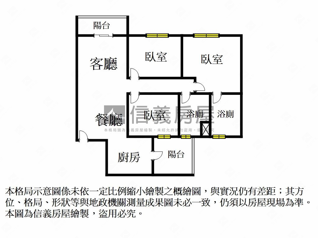 富宇瑀玥美視野三房房屋室內格局與周邊環境