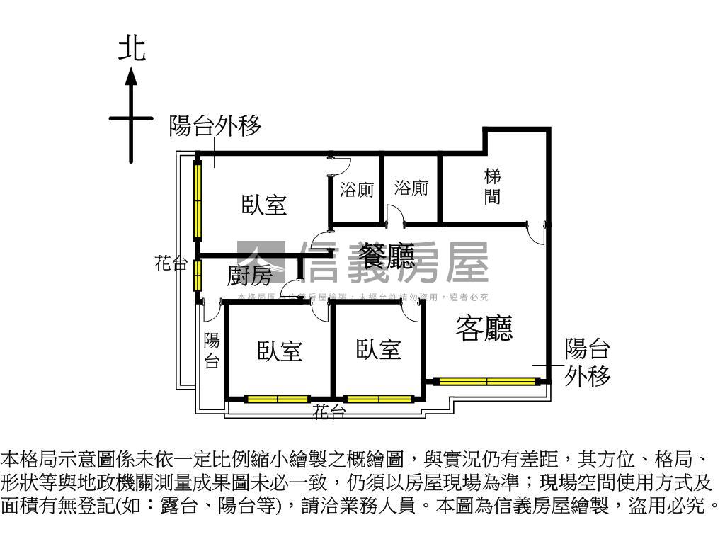 陽光綠意三期８樓三房房屋室內格局與周邊環境