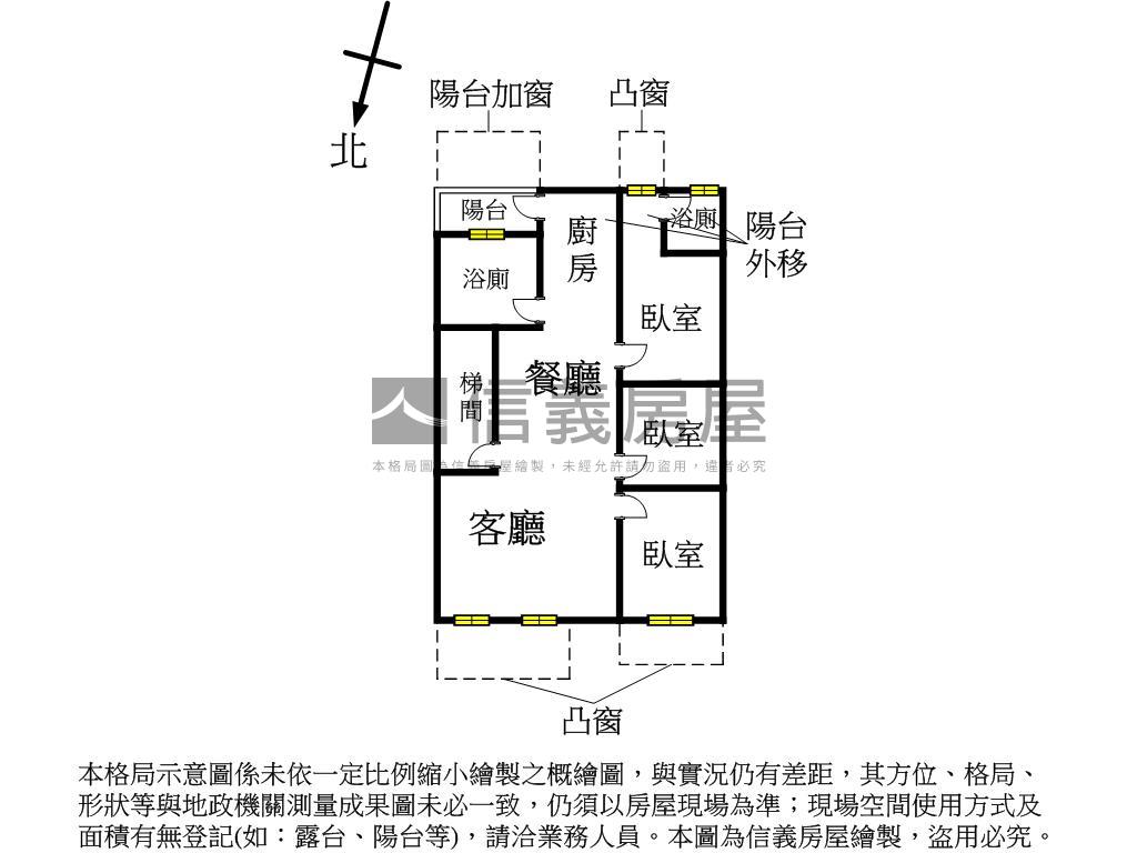 三重國小黃金３Ｆ方正三房房屋室內格局與周邊環境