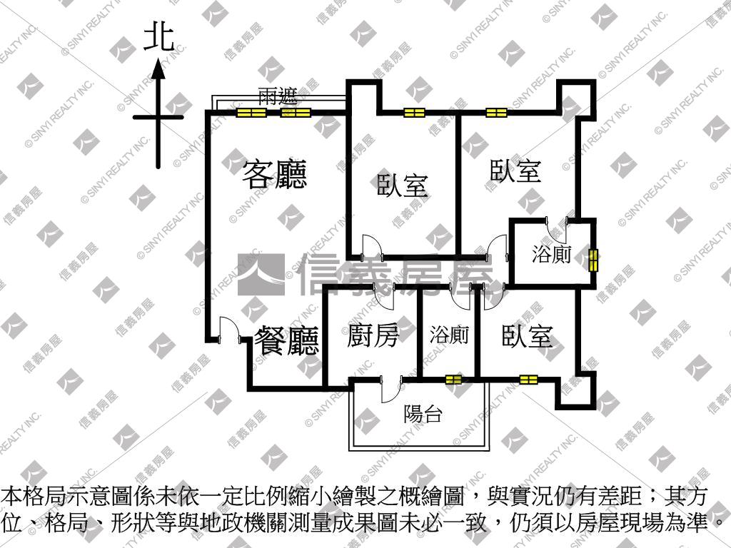 捷運閱莊園電梯方正大三房房屋室內格局與周邊環境