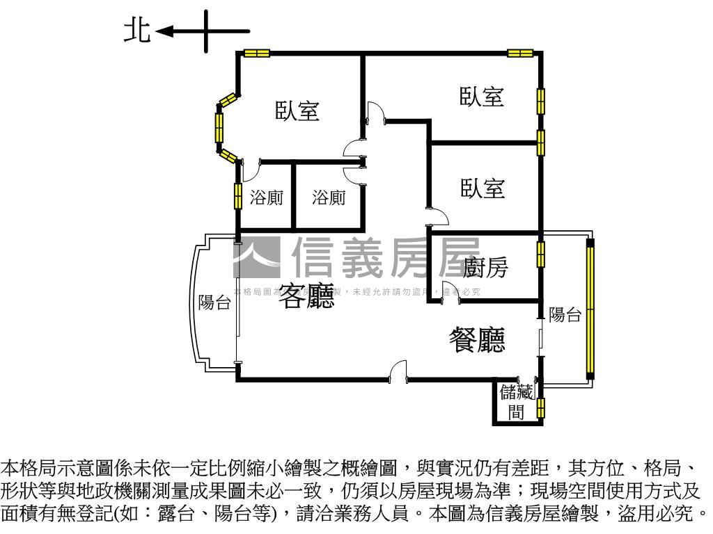 三面採光｜典雅｜大３房房屋室內格局與周邊環境