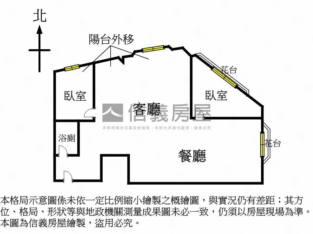 正中山北高樓邊間明亮住辦房屋室內格局與周邊環境