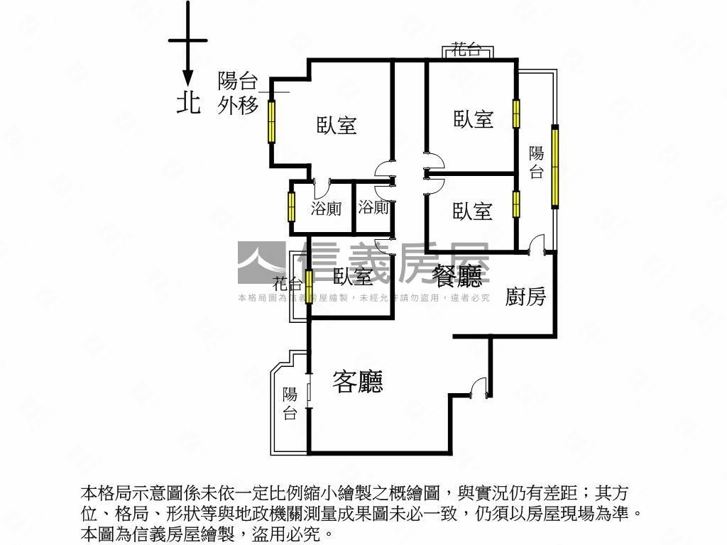 文心經典高樓層朝東四房房屋室內格局與周邊環境