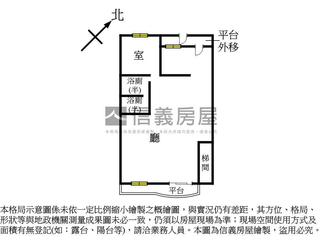 大面寬純一樓店面房屋室內格局與周邊環境