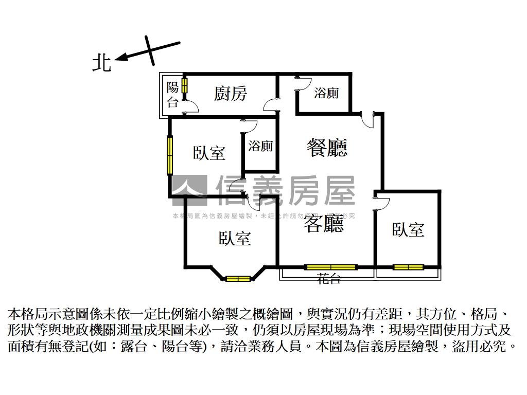 忠孝東路大空間電梯三房房屋室內格局與周邊環境