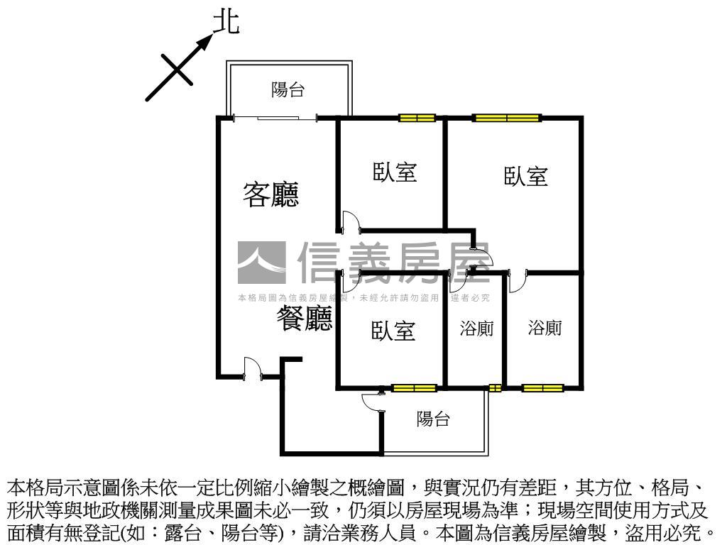 嶄新未住三房平面車位房屋室內格局與周邊環境