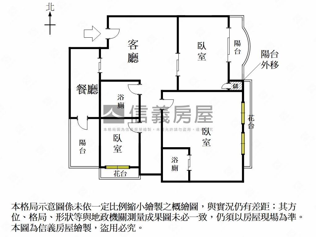 平實諾貝爾高樓採光三房房屋室內格局與周邊環境