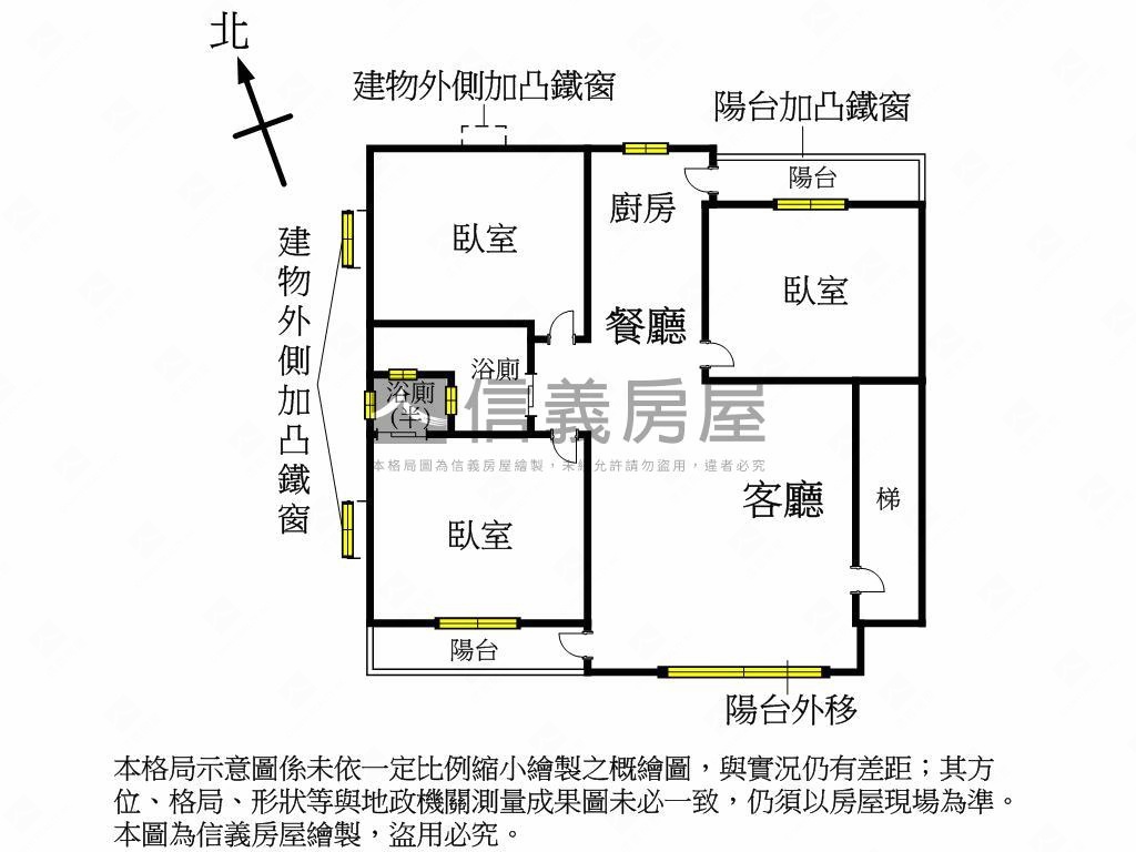 區公所捷運站黃金三樓房屋室內格局與周邊環境
