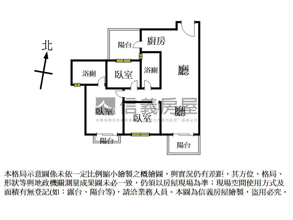美麗一森高樓美３房房屋室內格局與周邊環境