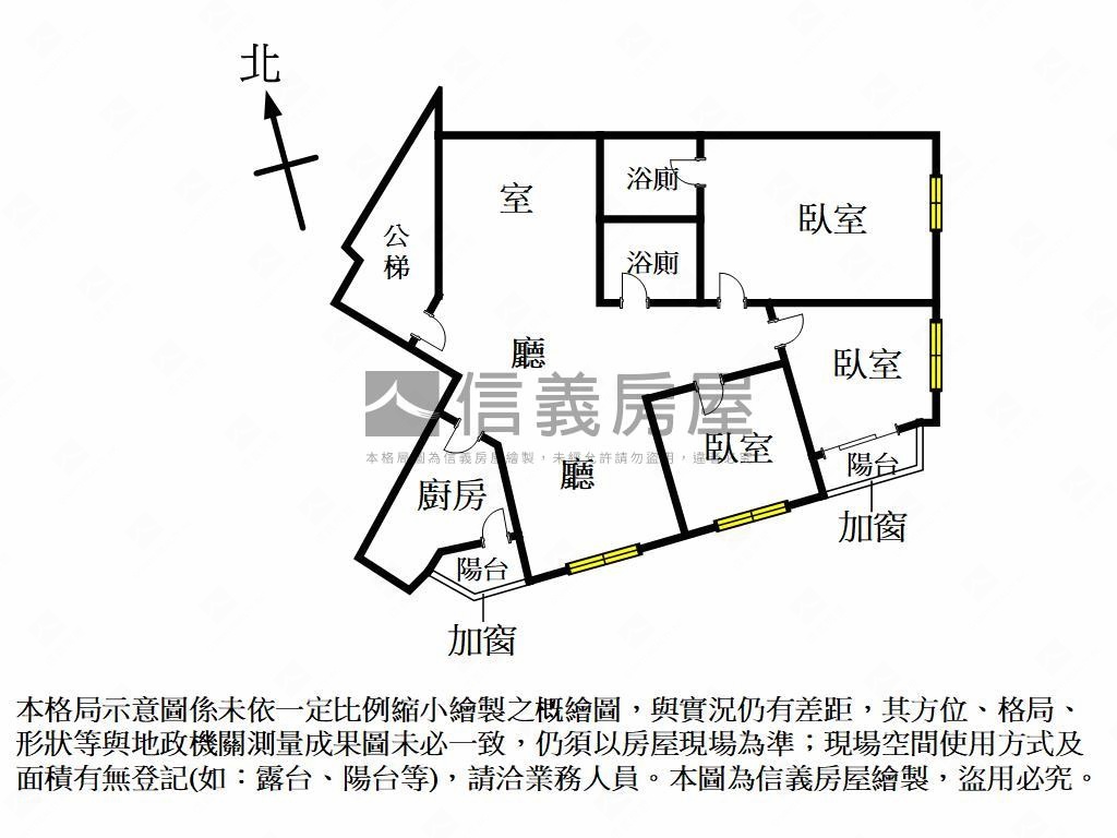 美術館大空間三房平車房屋室內格局與周邊環境