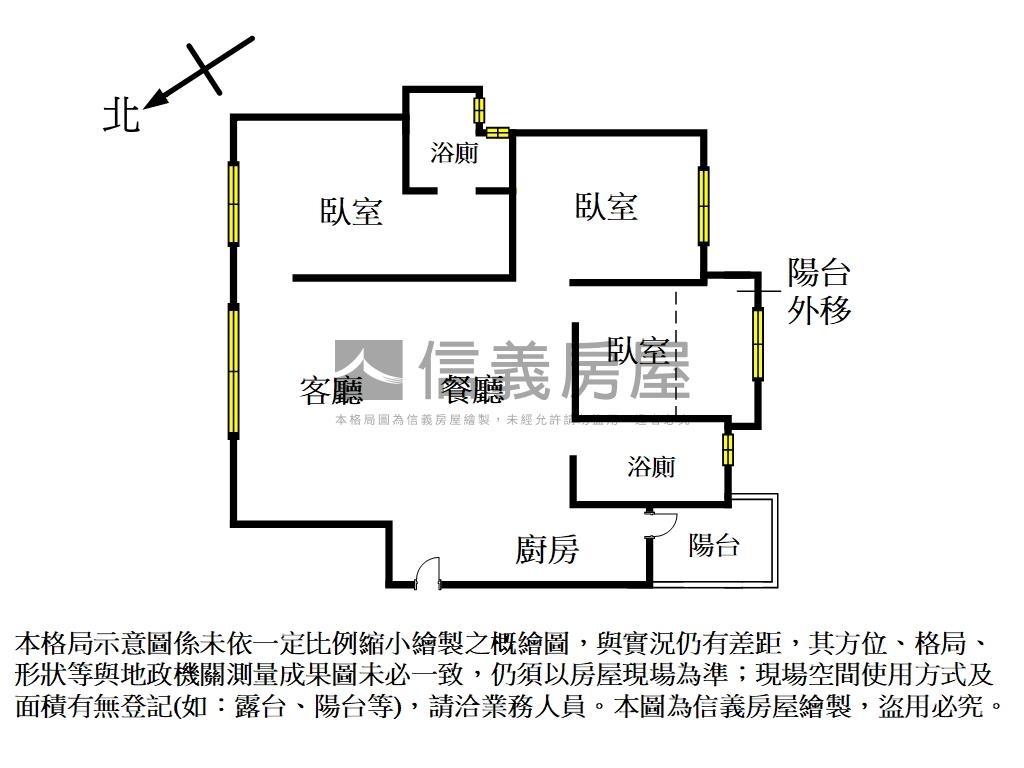 自有美三房房屋室內格局與周邊環境