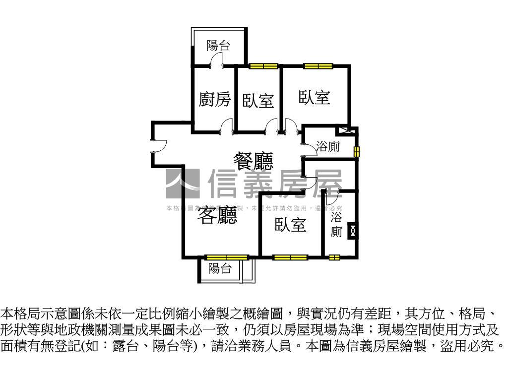 川玥河景三房車位房屋室內格局與周邊環境
