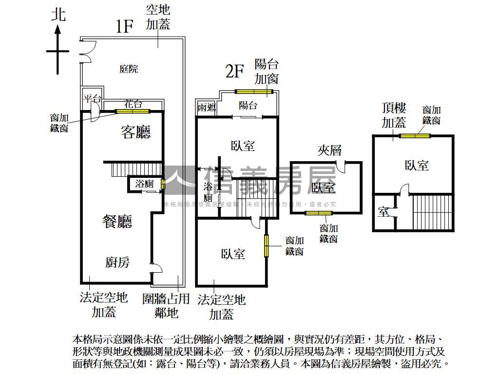採光熱河邊間透天前院停車房屋室內格局與周邊環境