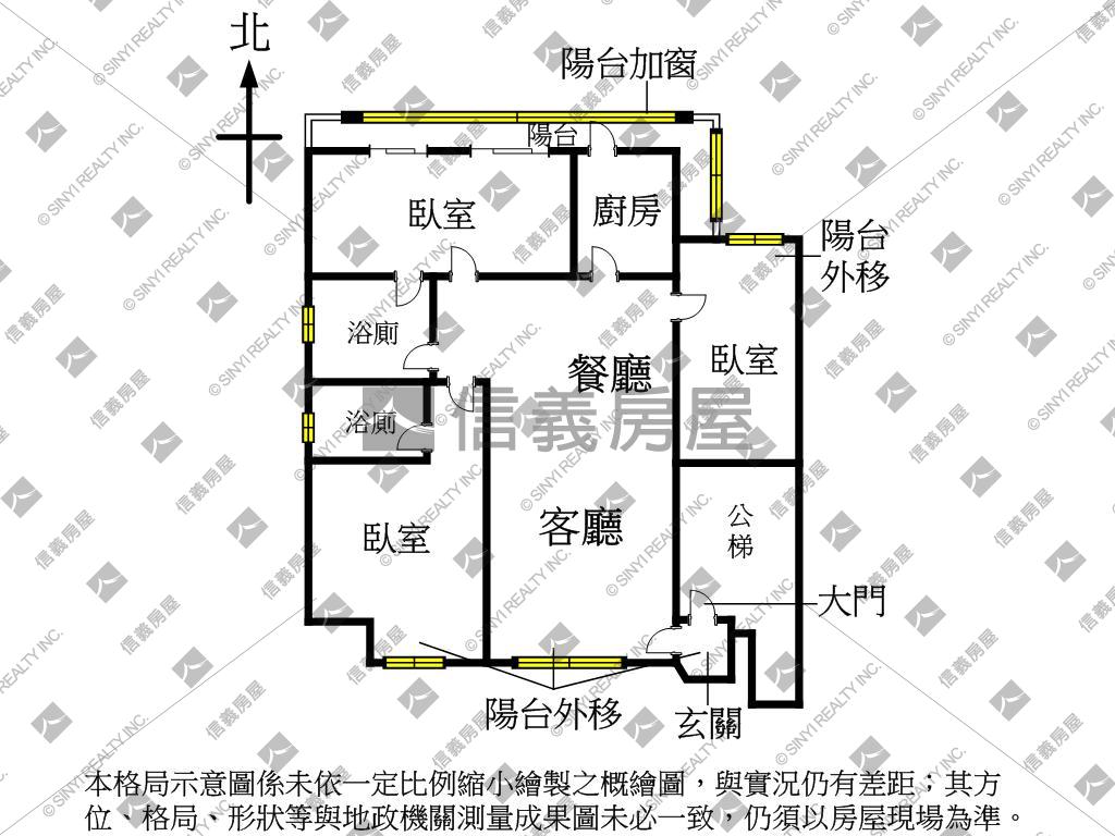 天母大空間電梯三房房屋室內格局與周邊環境