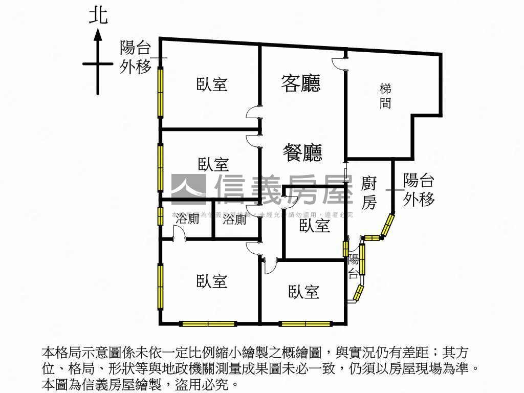 迪化明亮方正華廈五房房屋室內格局與周邊環境
