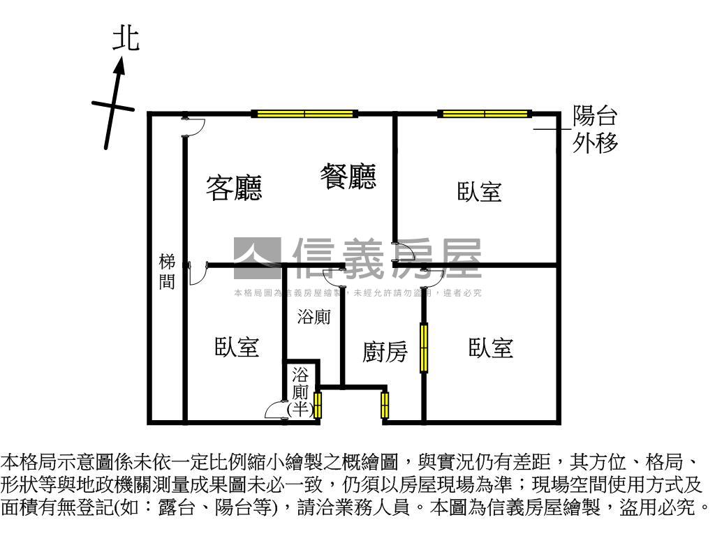 大中正三房黃金三樓房屋室內格局與周邊環境