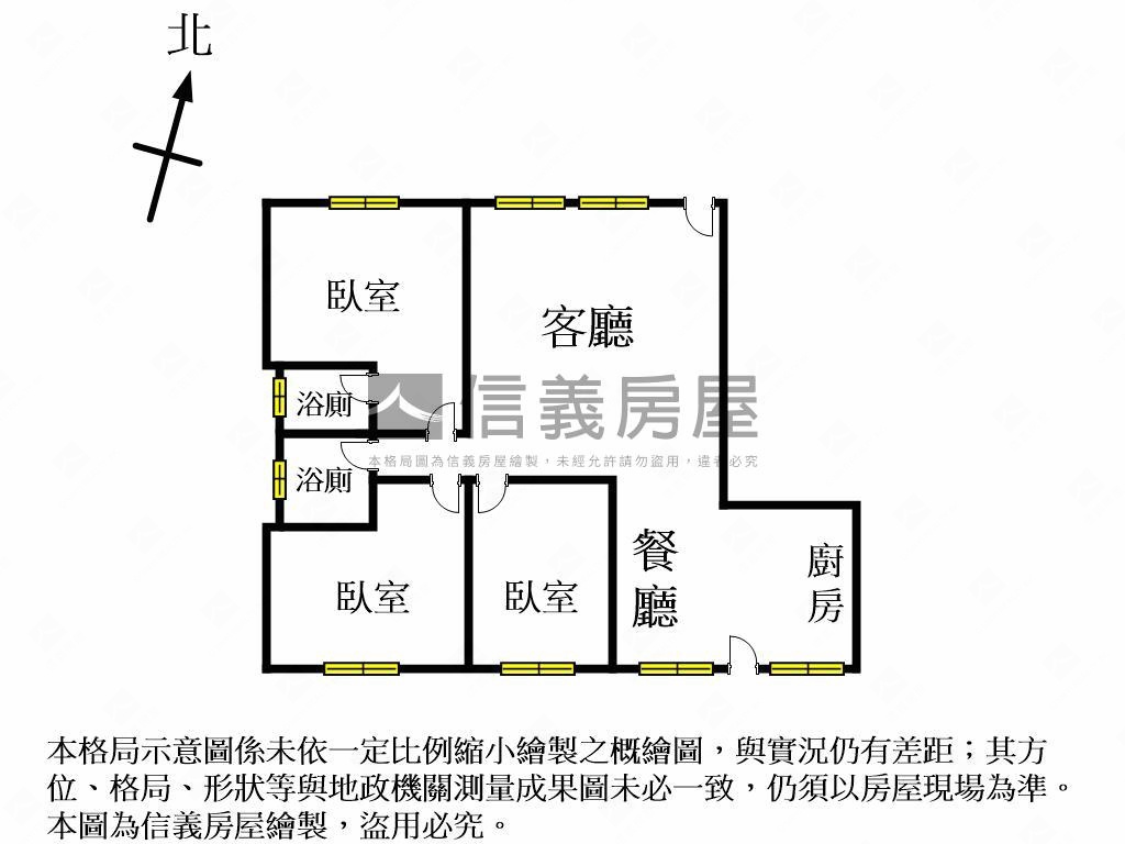 稀有釋出陽明世紀挑高三房房屋室內格局與周邊環境