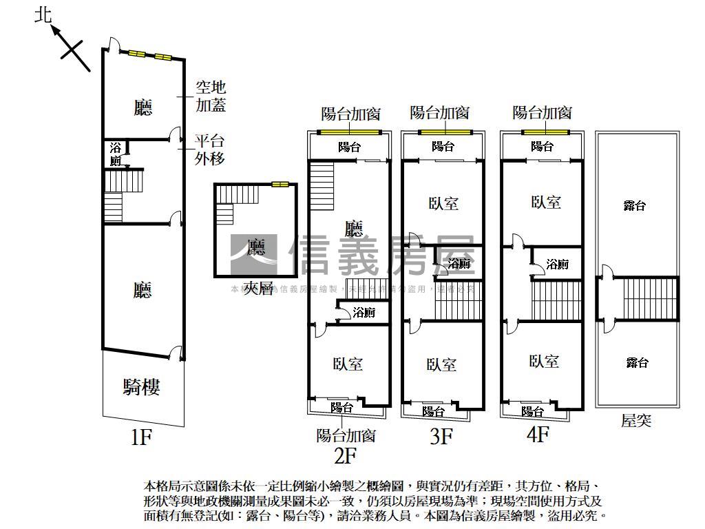 五權西路四層臨路透天Ｃ房屋室內格局與周邊環境