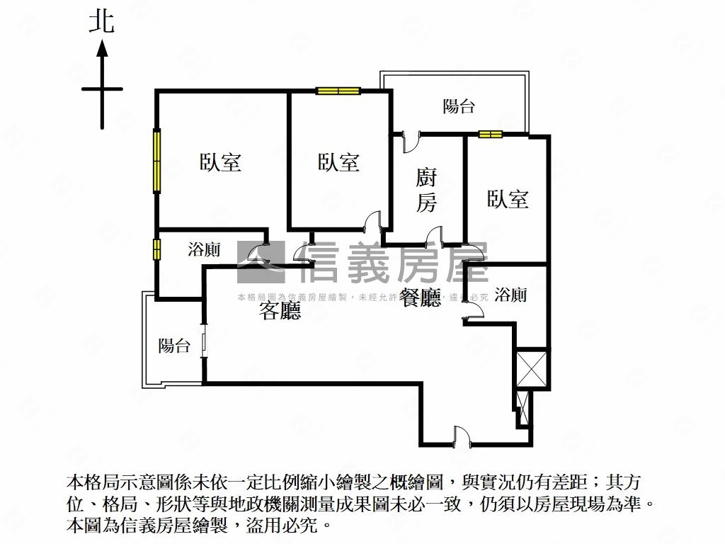 捷運邊間景觀三房房屋室內格局與周邊環境