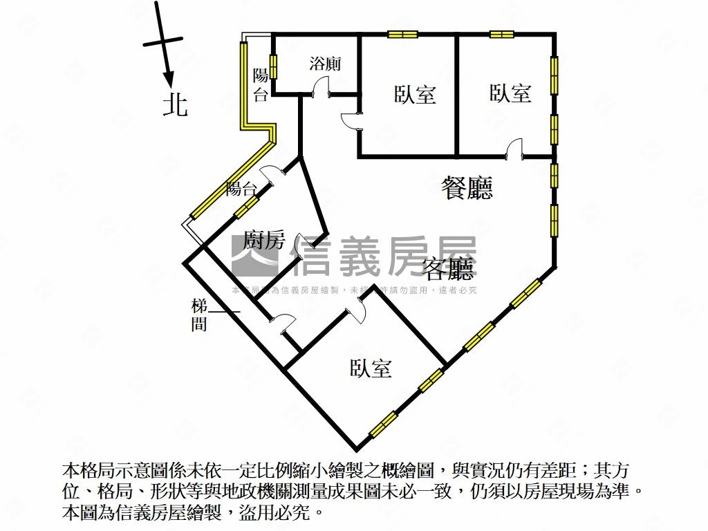 近捷運板南線公寓３樓房屋室內格局與周邊環境