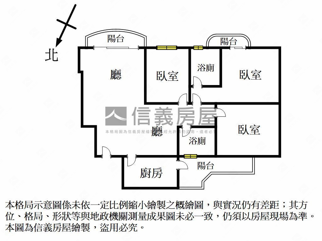 亞灣．方正溫馨大三房房屋室內格局與周邊環境