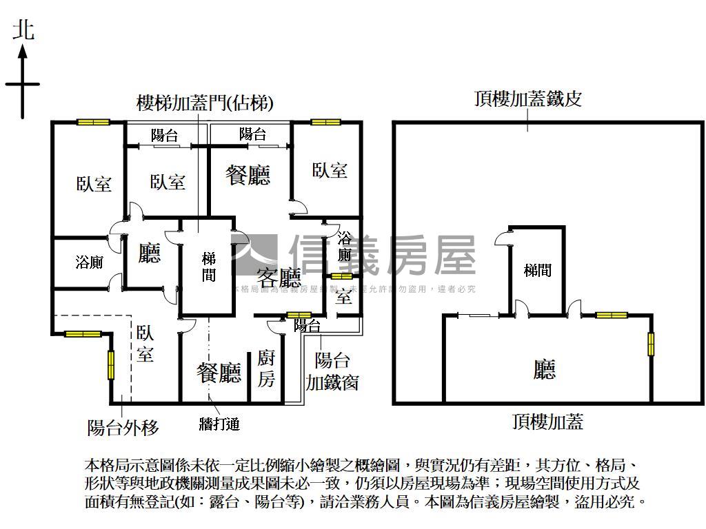北區頂樓帝王戶大四房房屋室內格局與周邊環境