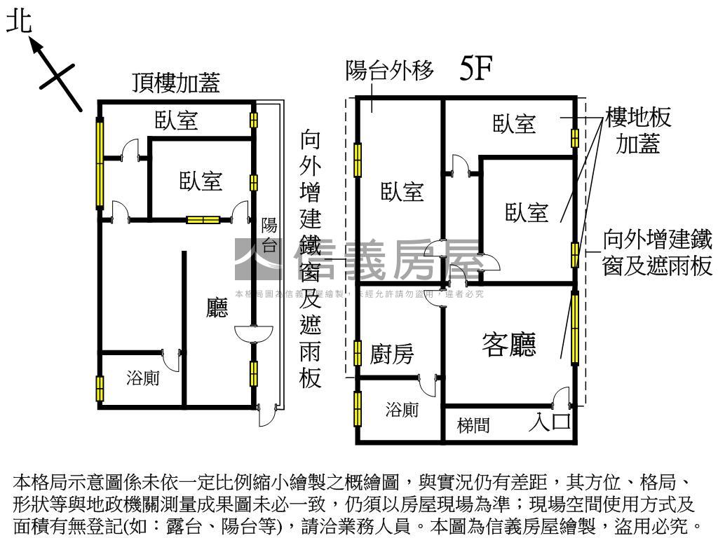 稀有仁忠街五樓含頂加房屋室內格局與周邊環境