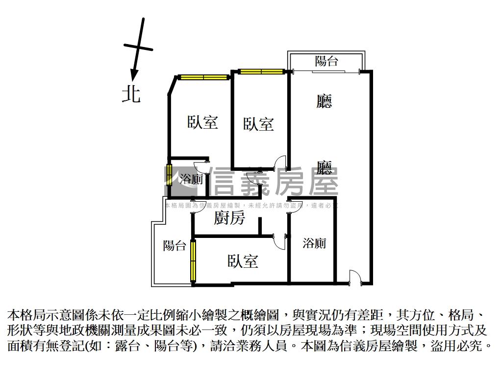 合謙學綠景三房車位房屋室內格局與周邊環境