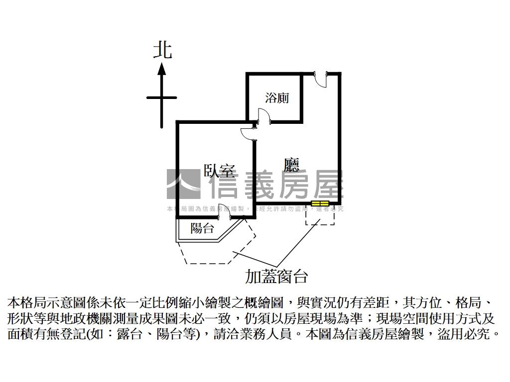 近雙子星．一房一廳有陽台房屋室內格局與周邊環境